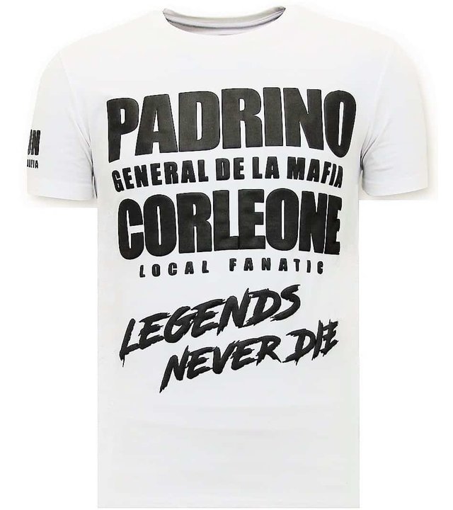 Local Fanatic Männer Exklusive T-Shirt  - Padrino Corleone - Weiß