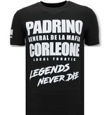 Local Fanatic Cool T-Shirt Männer - Padrino Corleone - Schwarz