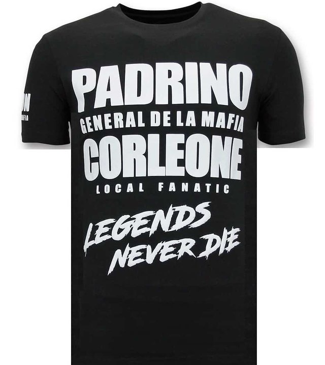 Local Fanatic Cool T-Shirt Männer - Padrino Corleone - Schwarz