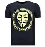 Local Fanatic Exklusive Männer T Shirt - We Are Anonymous  - Blau