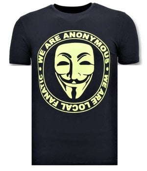 Local Fanatic Exklusive Männer T Shirt - We Are Anonymous  - Blau