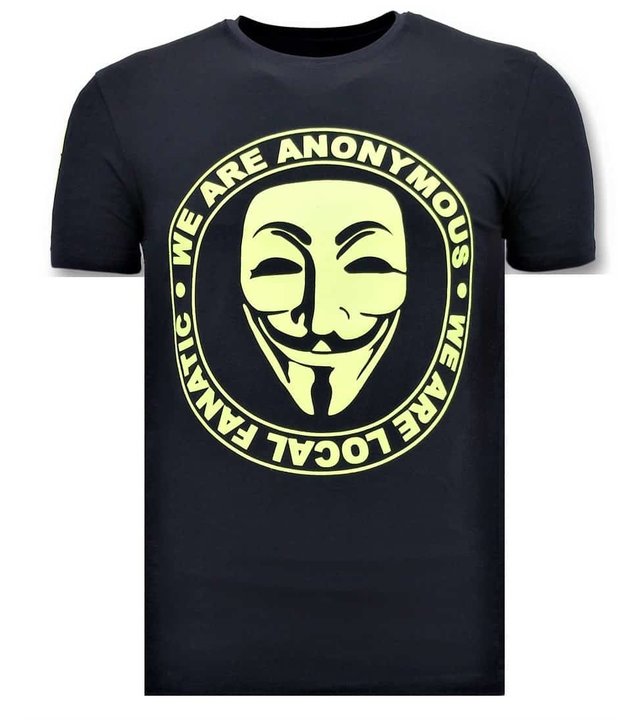 Local Fanatic Exklusive Männer T Shirt - We Are Anonymous  - Blau