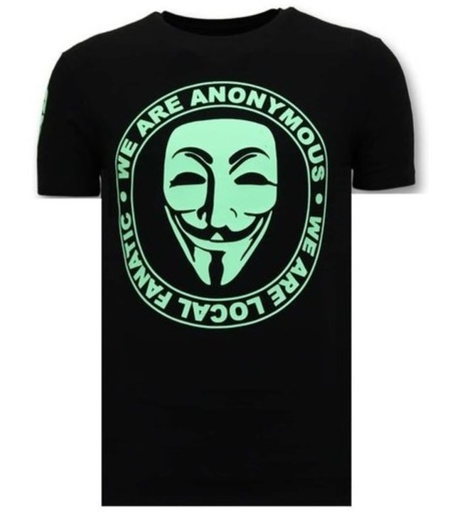 Local Fanatic Exklusives Cool T-Shirt Herren - We Are Anonymous - Schwarz