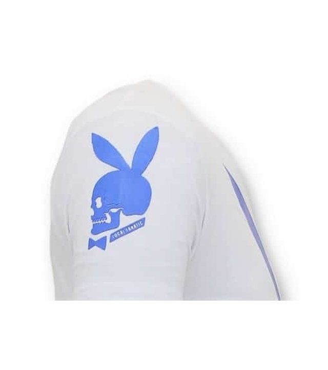 Local Fanatic Exklusives Männer T-Shirt - Destroyed Playtoy Mansion  -  Weiß