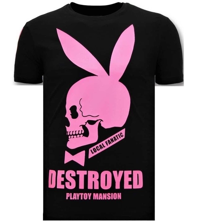 Local Fanatic Exklusives T-Shirt - Destroyed Playtoy Mansion  - Schwarz