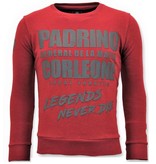 Local Fanatic Tough Men Sweater - Padrino Corleone - Rot