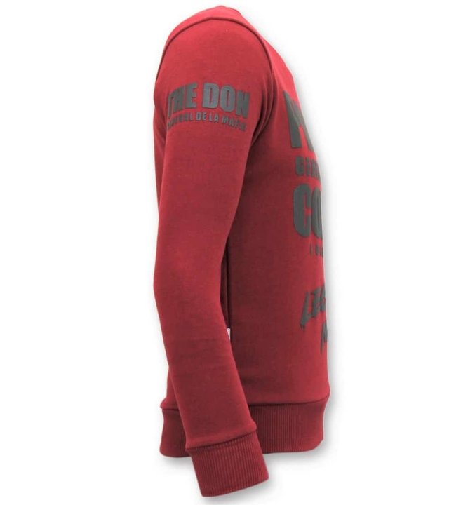 Local Fanatic Tough Men Sweater - Padrino Corleone - Rot