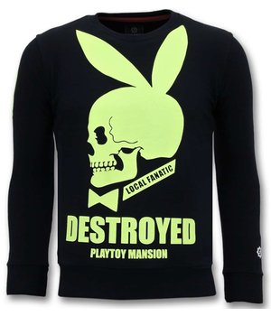 Local Fanatic Exklusive Herren Pullover - Destroyed Playtoy - Schwarz