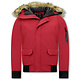 Kurze Winterjacke Herren - Echtfell Jacke - Rot