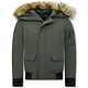 Short Herren Winterjacke - Mit Kunstpelzkragen - Grün