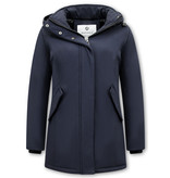 Matogla Damen Wintermantel Parka - Slim Fit - Blau