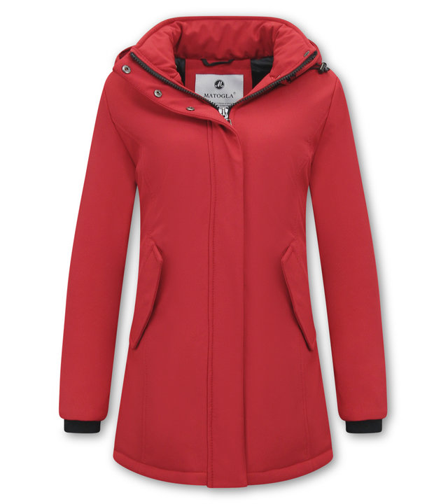 Matogla Damen Wintermantel Parka - Slim Fit - Rot