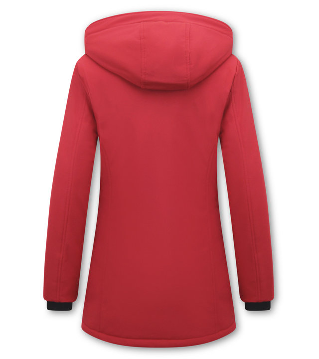 Matogla Damen Wintermantel Parka - Slim Fit - Rot