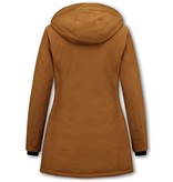 Matogla Damen Wintermantel Parka - Slim Fit - Braun