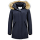 Damen Winterjacke - Mit Echtpelzkragen - Slim Fit - Blau