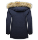 Matogla Damen Winterjacke - Mit Echtpelzkragen - Slim Fit - Blau