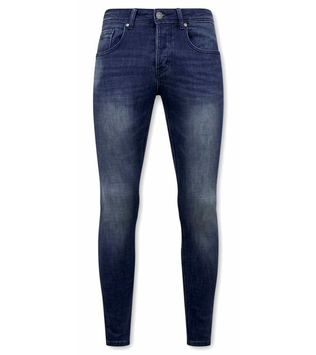 True Rise Klassische Jeans Herren Stretch - D-3058 - Blau