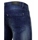 True Rise Klassische Jeans Herren Stretch - D-3058 - Blau