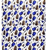 Tony Backer Luxus Klassische Herrenhemden  Gitaar Print - 3069 - Blau