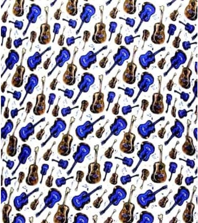 Tony Backer Luxus Klassische Herrenhemden  Gitaar Print - 3069 - Blau