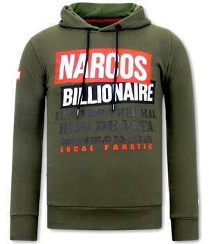 Local Fanatic Hoodie Herren Narcos Billionaire  - Grün