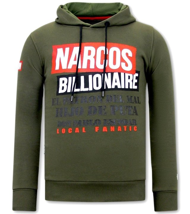 Local Fanatic Hoodie Herren Narcos Billionaire  - Grün