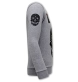 Local Fanatic El Narco Totenkopf pullover Herren  -  Grau