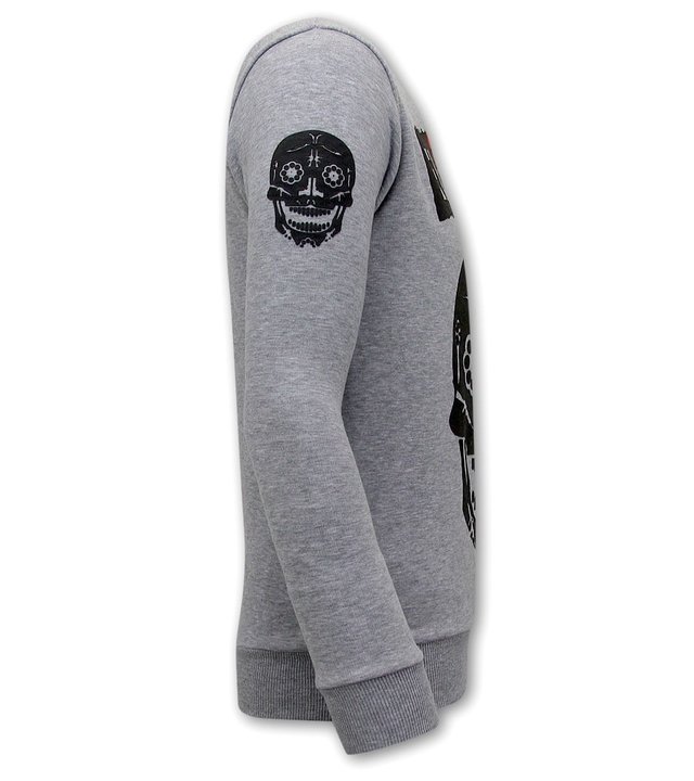 Local Fanatic El Narco Totenkopf pullover Herren  -  Grau