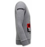 Local Fanatic  Chucky Pullover mit Druck - Grau