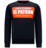 Local Fanatic Herren Sweatshirt  Pablo Escobar EL Patrom - Schwarz