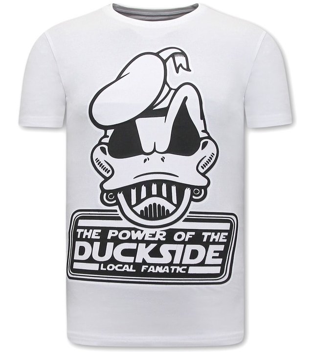 Local Fanatic Herren T Shirts mit print DuckSide - Weiß