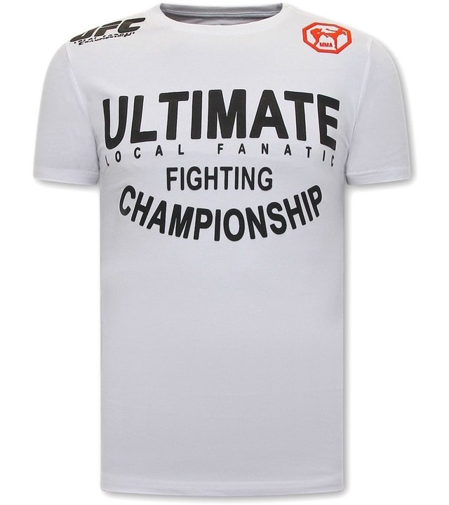Local Fanatic UFC Ultimate T Shirt Männer - Weiß