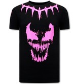 Local Fanatic Totenkopf shirt Herren Venom Face Neon  - Schwarz