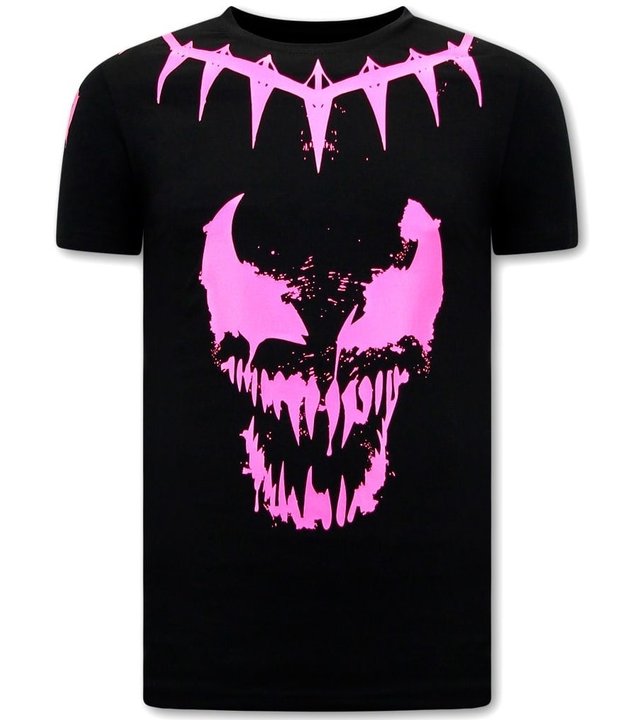 Local Fanatic Totenkopf shirt Herren Venom Face Neon  - Schwarz