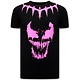 Totenkopf shirt Herren Venom Face Neon  - Schwarz