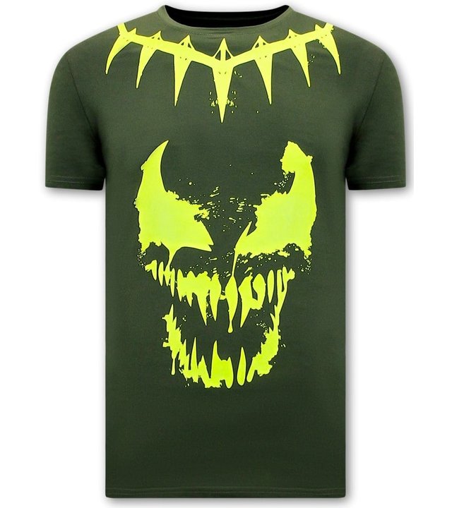 Local Fanatic Totenkopf shirt Herren Venom Face Neon  - Grün