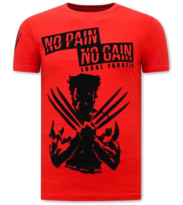Local Fanatic T Shirt mit Aufdruck  Wolverine  X Man - Rot