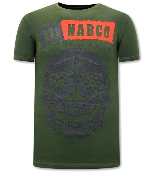 Local Fanatic El Narco Herren T shirts mit print -  Grün