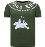 Local Fanatic Herren T Shirts mit print Thug Life - Grün