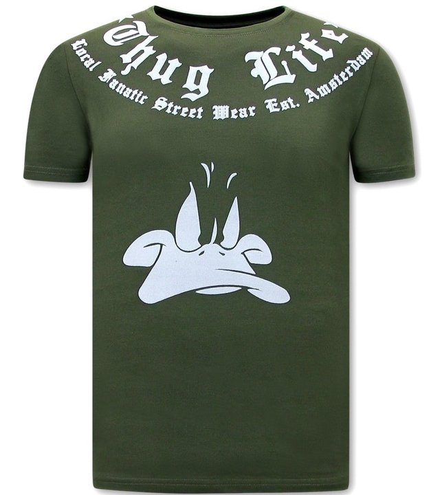 Local Fanatic Herren T Shirts mit print Thug Life - Grün