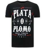 Local Fanatic Narcos Plata O Plomo  Herren T Shirt - Schwarz