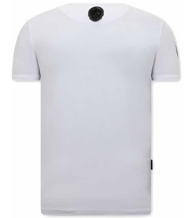 Local Fanatic Narcos Plata O Plomo  Herren  T Shirt  - Weiß