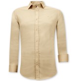 Gentile Bellini Luxus Klassische Herrenhemden - Slim Fit - 3070 - Beige