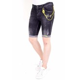 Local Fanatic Luxus Kurze Jeans Shorts Herren - 1022 - Schwarz