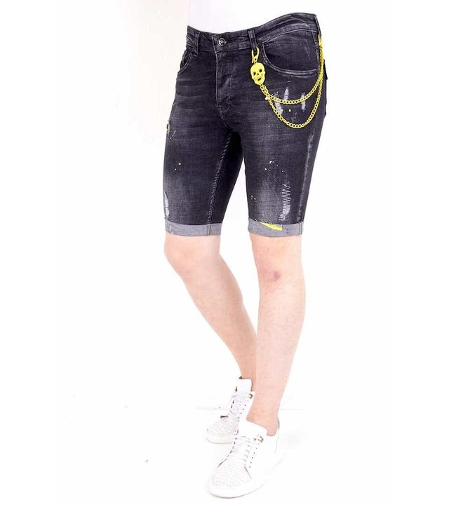 Local Fanatic Luxus Kurze Jeans Shorts Herren - 1022 - Schwarz