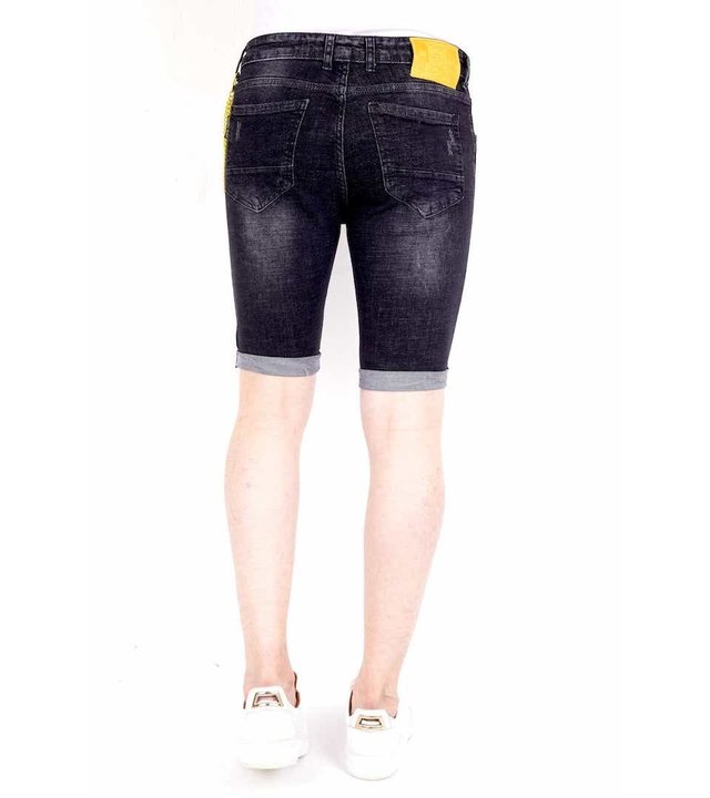 Local Fanatic Luxus Kurze Jeans Shorts Herren - 1022 - Schwarz