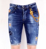 Local Fanatic Jeanshose Kurz Slim Fit Destroyed - 1016 - Blau Local Fanatic Jeanshose Kurz Slim Fit Destroyed - 1016 - Blau