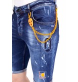 Local Fanatic Jeanshose Kurz Slim Fit Destroyed - 1016 - Blau Local Fanatic Jeanshose Kurz Slim Fit Destroyed - 1016 - Blau