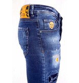 Local Fanatic Jeanshose Kurz Slim Fit Destroyed - 1016 - Blau