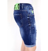 Local Fanatic Shorts Herren Kurz Mit Farbspritzer - 1017 - Blau